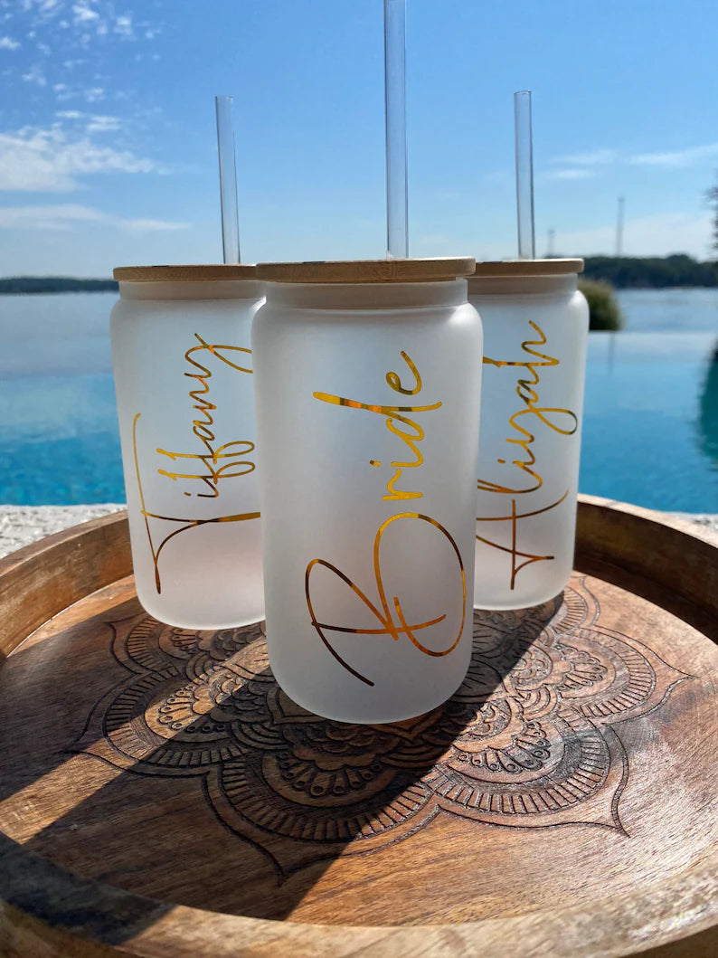 16oz Glass Can with Bamboo Lid