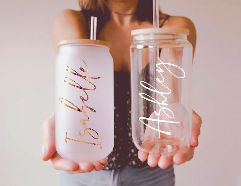 16oz Glass Can with Bamboo Lid
