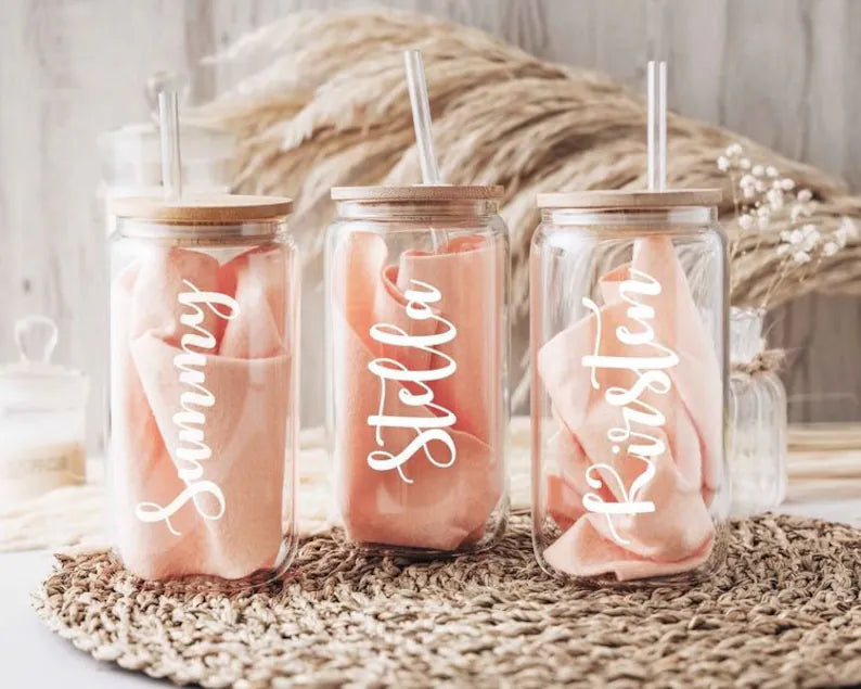 16oz Glass Can with Bamboo Lid