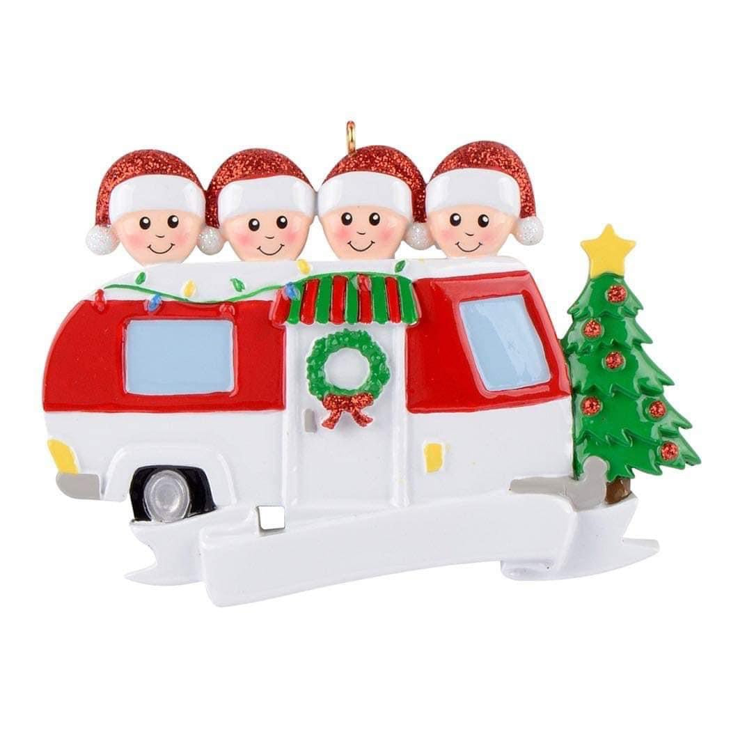 Personalized Camper Family Christmas Ornaments aments