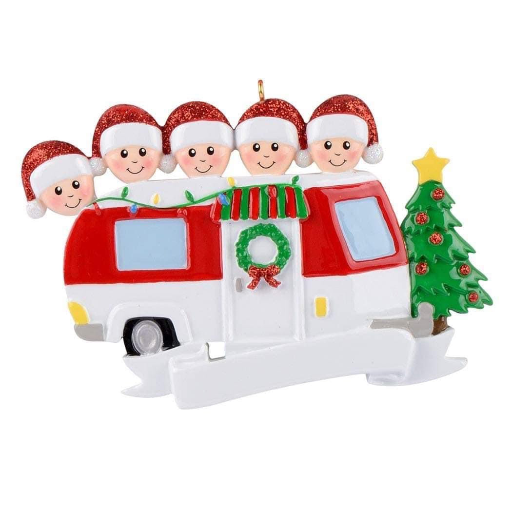 Personalized Camper Family Christmas Ornaments aments