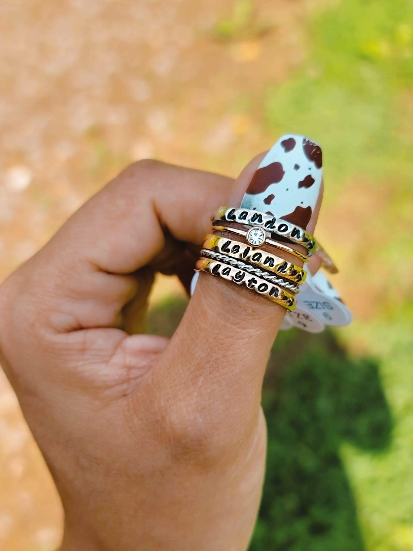3MM Hand Stamped Stacking Rings