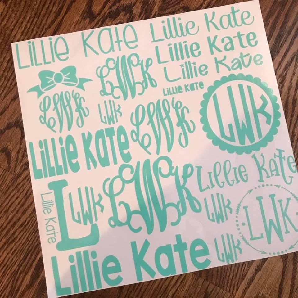 Personalized Vinyl Sticker Sheet