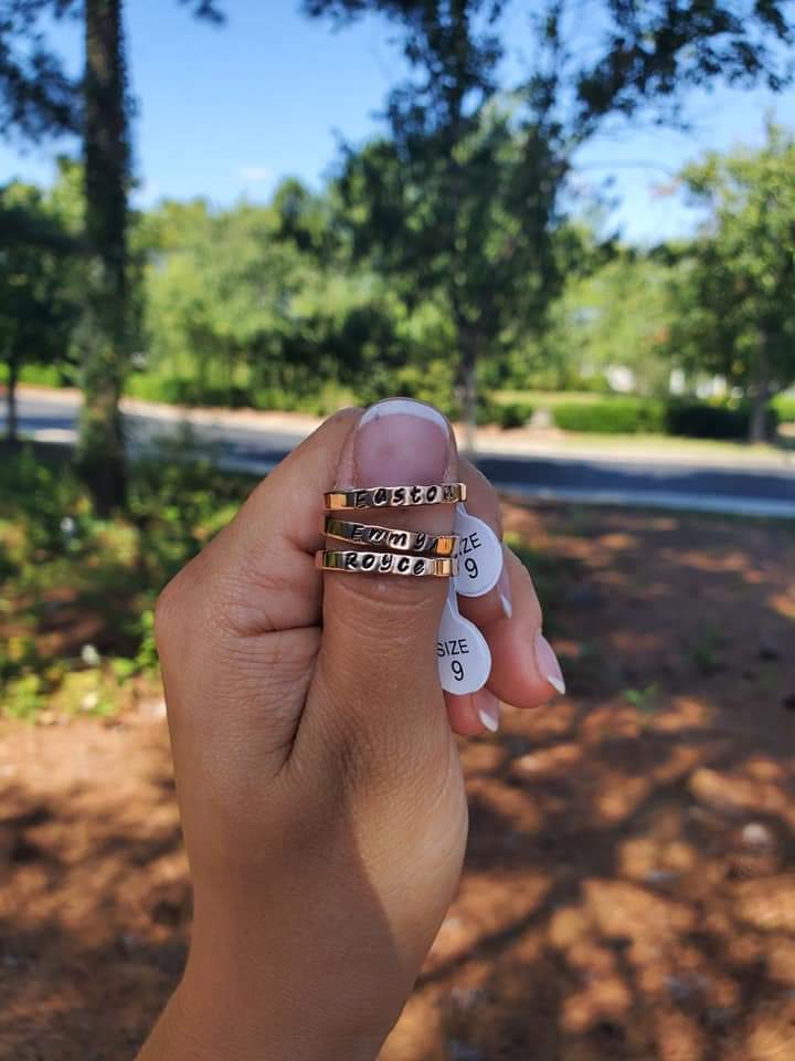 3MM Hand Stamped Stacking Rings