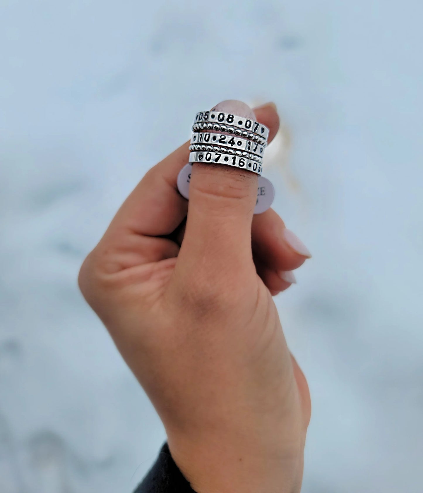3MM Hand Stamped Stacking Rings