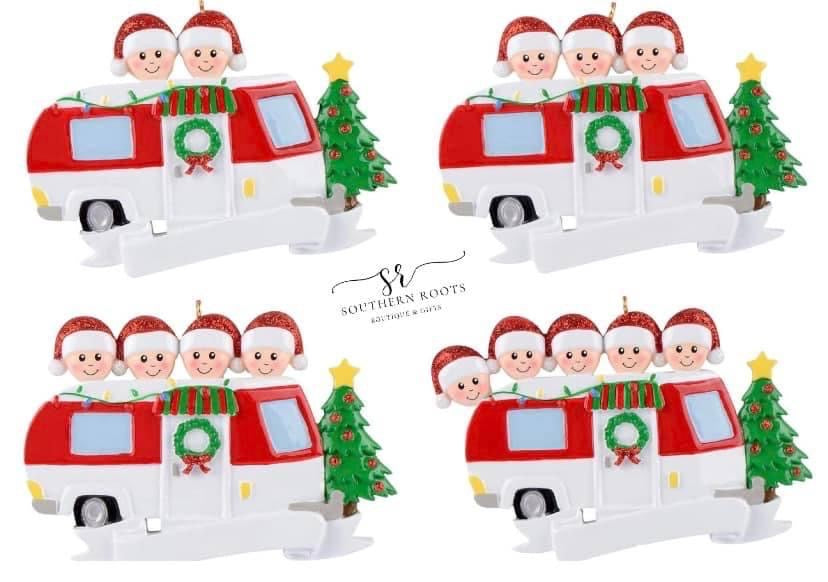 Personalized Camper Family Christmas Ornaments aments