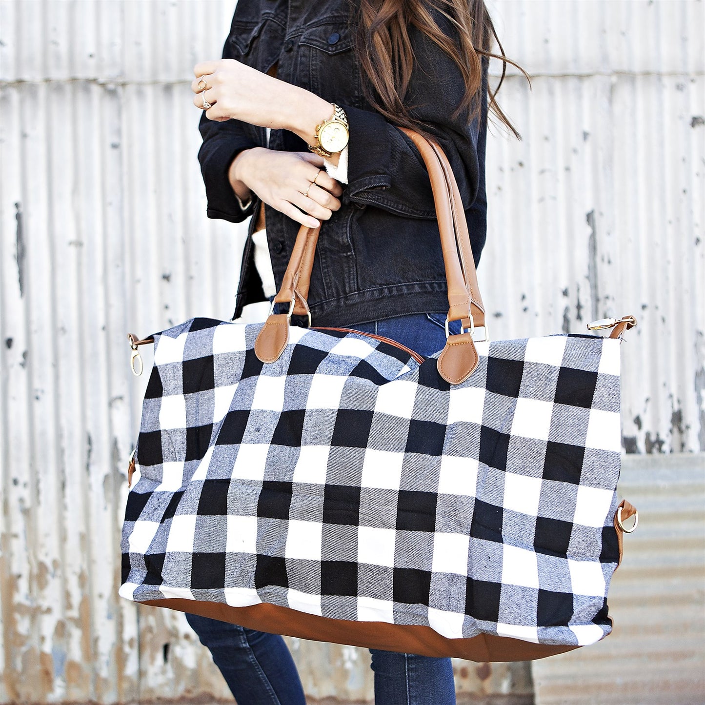 Buffalo Plaid Weekender Bag