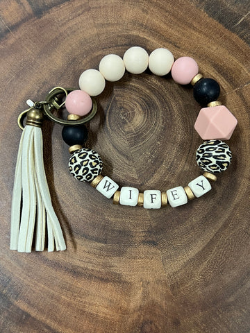 Wifey Silicone Beaded Keyring