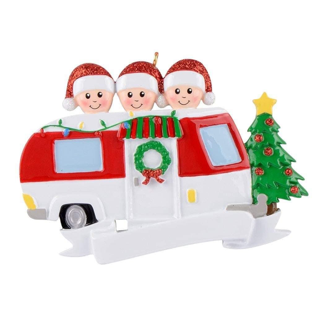 Personalized Camper Family Christmas Ornaments aments